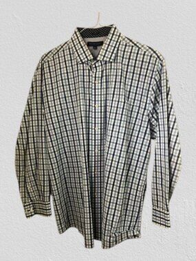 Classic Black and White Checkered Long-Sleeve Tommy Hilfiger Shirt